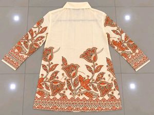 Elegant Cream Floral Print Kurta Set