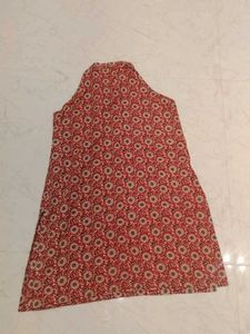 Red Block Print cotton kurta