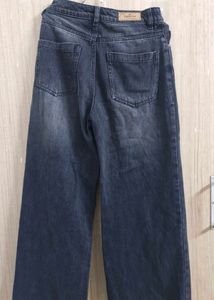 Stylish Dark Wash Wide Leg Jeans