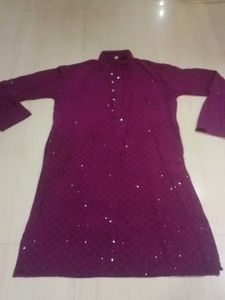Embellished Purple Kurta