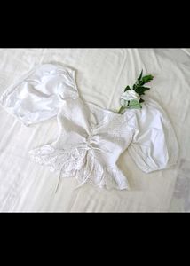 Chic White Puff Sleeve Top