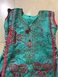 Beautiful Teal Embroidered gown