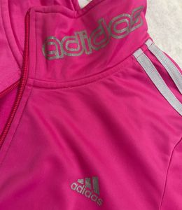 y2k adidas hot pink striped jacket