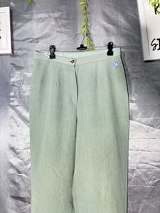 Mark&amp;spencer Light Green Striped Trousers