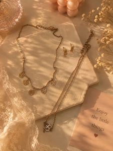 Elegant Rose Necklace and Earrings Set