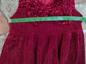 Sparkly Red Party Dress with Bow