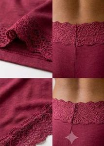 Lace Trim Briefs Set(pack of 3-: Red, Blue, Black)