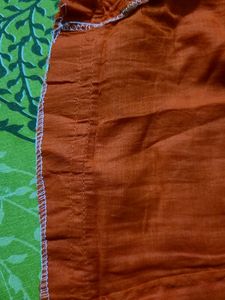 Gorgeous Orange Embroidered Saree With Blouse