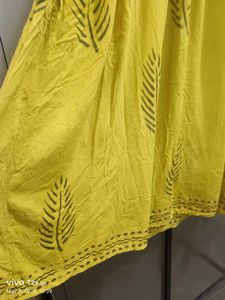 Yellow Printed Kurta