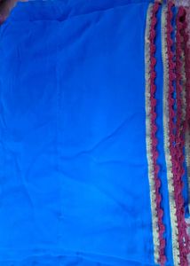 🤩Pure chiffon  saari with handmade lace