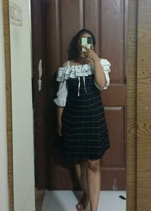 Chic Off-Shoulder Plaid Dress