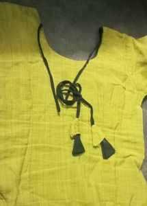 Green Kurta with Black Trim