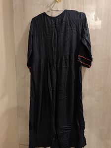 Black Kurta with Red Embroidery