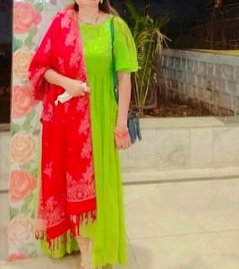 Asymmetric Green Maxi Dress