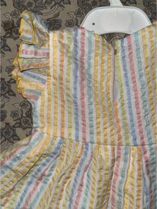 Adorable Striped Baby Dress with Mickey Detail