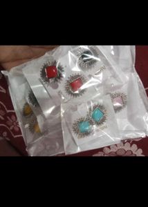 Boho Sunburst Square Stud Earrings