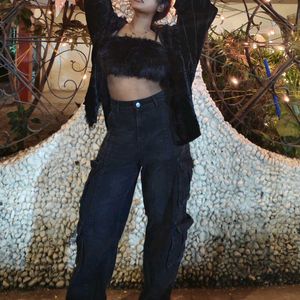 Black Faux Fur top