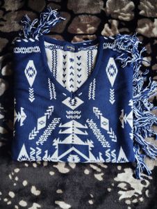 Divided Sweater Poncho Womens