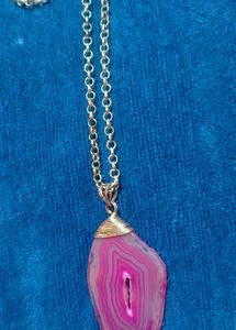 Unique Agate Slice Pendant Necklace
