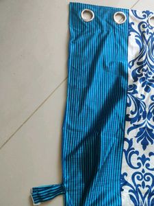 Blue &amp; White Damask Curtain - 5 pieces