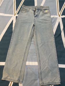 URBANIC Light Wash Embroidered Jeans