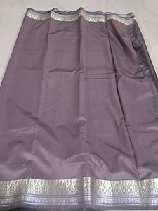 Elegant Grey Saree with Silver Border