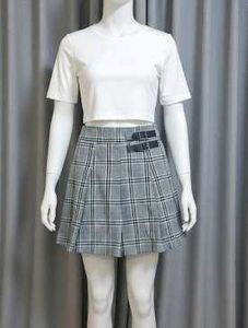 Plaid Skirt with Buckle Detail