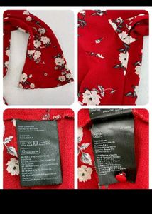 H&amp;M Red Floral Mini Dress