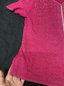 Beautiful Pink Lace Kurta