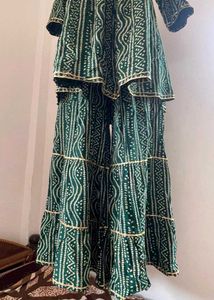 Designer Green Kurta Set with Sharara