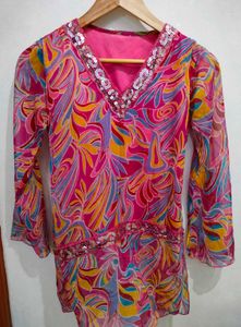 Pink Short Kurti