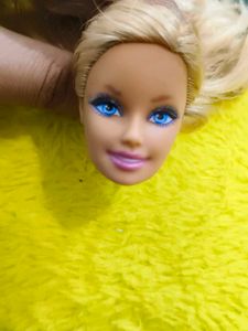 Barbie Doll Head Blonde Blue Eyes