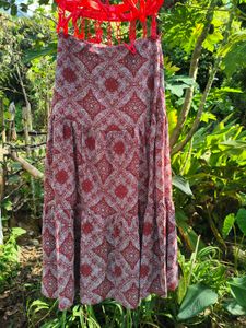 Boho Print Tiered Maxi Skirt