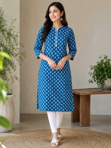 Blue Printed Kurta