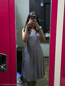 🖤🤍 Vintage Chic Striped Dress 🤍🖤