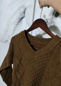 Ribbon Back Crop Knit Sweater