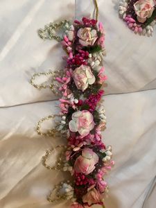 Royal Pink Flower Jewellery With Kaleere