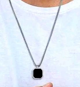 Men's Stylish Silver & Black Necklace