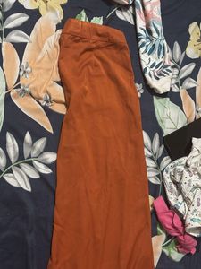 Leaf Print Top &amp; Wide Leg Pants Set