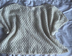 Cream Crochet Knit Top
