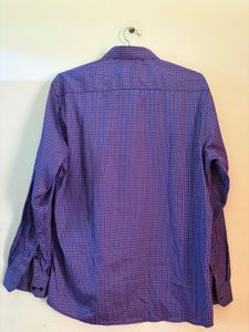 Men's Blue Checkered Long Sleeve Shirt