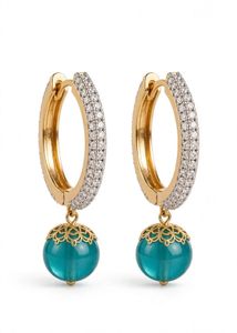Elegant Gemstone Hoop Earrings