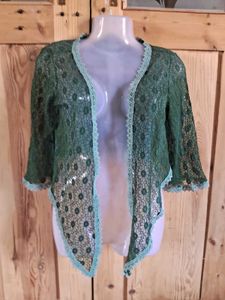Green Lace Bolero Cardigan