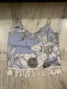 Boho Floral Print Crop Top