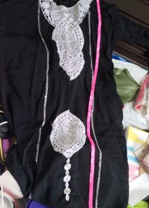 Elegant Black Kurta with Embellishments
