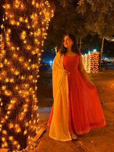 Stunning Red Ethnic Gown WITHOUT Dupatta