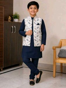 Boys Ethnic Kurta Set with Nehru Jacket