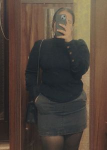 Black denim skirt