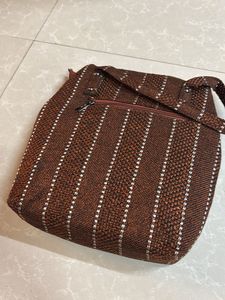 Woven Tote Bag with Matching Pouch
