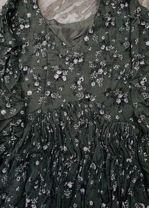 Green Floral Smocked Maxi Dress